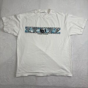 VTG Hyland Hawaiian Surfrider White Short Sleeve Graphic Shirt Men's XL